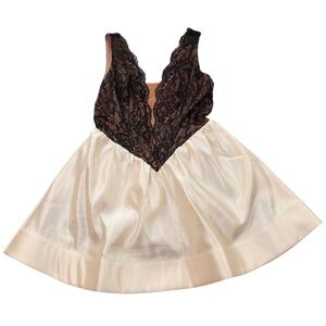 Maeve Anthropologie Lace Satin Dress Size 8 NWT Black & Champagne Mini